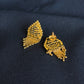 Artisan 22K Gold Stud Earrings with Dangling Details - Cultural Elegance.