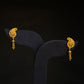 Elegant 22K Gold Paisley/Mango Stud Earrings with Dangling Beads.