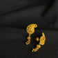 Elegant 22K Gold Paisley/Mango Stud Earrings with Dangling Beads.
