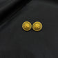 22K Gold Round Stud Earrings with Intricate Filigree Design - Traditional Indian Jewelry