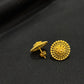 22K Gold Round Stud Earrings with Intricate Filigree Design - Traditional Indian Jewelry