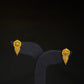 22K Gold Stud Earrings with Dangling Chain Details.