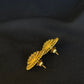 22K Gold Round Stud Earrings with Intricate Filigree Design