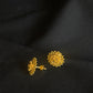 22K Gold Circular Stud Earrings with Detailed Design