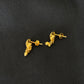 22K Gold Stud Earrings with Ruby Accents