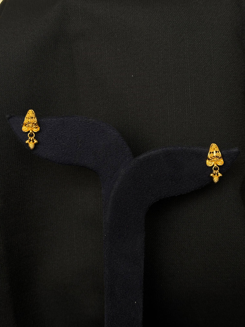 22K Gold Stud Earrings with Ruby Accents