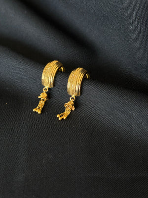22K Gold Bell-Shaped Drop Earrings