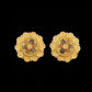 22K Gold Scalloped Shield Filigree Earrings | Ornate Traditional Gold Drops