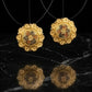 22K Gold Scalloped Shield Filigree Earrings | Ornate Traditional Gold Drops