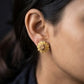 22K Gold Scalloped Shield Filigree Earrings | Ornate Traditional Gold Drops