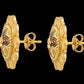 22K Gold Scalloped Shield Filigree Earrings | Ornate Traditional Gold Drops