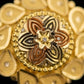 22K Gold Scalloped Shield Filigree Earrings | Ornate Traditional Gold Drops