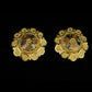 22K Gold Scalloped Shield Filigree Earrings | Ornate Traditional Gold Drops