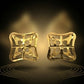 22K Yellow Gold Fluid Leaf Motif Drop Earrings | Modern High-Polish Jewelry
