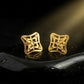 22K Yellow Gold Fluid Leaf Motif Drop Earrings | Modern High-Polish Jewelry
