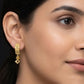22K Gold Modern Linear Drop Earrings | Textured Vertical Bar Gold Jewelry