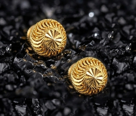 22K Gold Traditional Rawa Work Drop Earrings | Granulated Filigree Jewelry