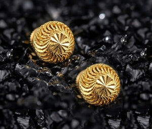 22K Gold Traditional Rawa Work Drop Earrings | Granulated Filigree Jewelry
