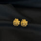 Artisan Filigree: 22K Gold Floral Stud Earrings