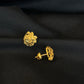 Artisan Filigree: 22K Gold Floral Stud Earrings