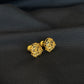 Artisan Filigree: 22K Gold Floral Stud Earrings