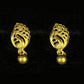 22K Gold Geometric Mesh Drop Earrings | Textured Bead Accent Gold Jewelry