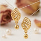 22K Gold Geometric Mesh Drop Earrings | Textured Bead Accent Gold Jewelry
