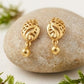 22K Gold Geometric Mesh Drop Earrings | Textured Bead Accent Gold Jewelry