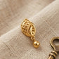 22K Gold Geometric Mesh Drop Earrings | Textured Bead Accent Gold Jewelry