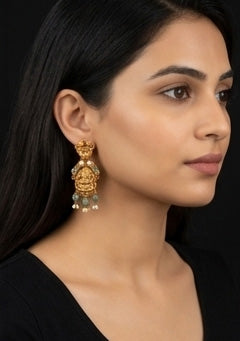 22K Yellow Gold Ribbed Oval Bali Earrings | Textured Gold Hoop Jewelry