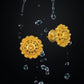22K Gold Modern High-Polish Swirl Drop Earrings | Sleek Abstract Gold Jewelry