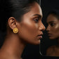 22K Gold Modern High-Polish Swirl Drop Earrings | Sleek Abstract Gold Jewelry
