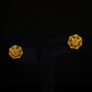 22K Gold Openwork Floral Stud Earrings.