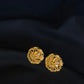 22K Gold Openwork Floral Stud Earrings.