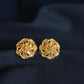 22K Gold Openwork Floral Stud Earrings.