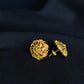 22K Gold Openwork Floral Stud Earrings.