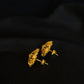 22K Gold Openwork Floral Stud Earrings.
