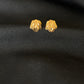 Modern Textured Studs: 22K Gold Geometric Earrings