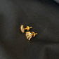 Modern Textured Studs: 22K Gold Geometric Earrings