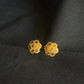 22K Gold Floral Stud Earrings.