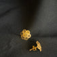22K Gold Floral Stud Earrings.