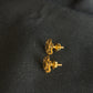 22K Gold Floral Stud Earrings.