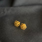 22K Gold Floral Stud Earrings.