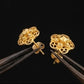 22K Gold Contemporary Fan Motif Earrings | Textured Geometric Gold Drops