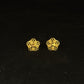 22K Gold Contemporary Fan Motif Earrings | Textured Geometric Gold Drops