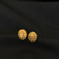 22K Gold Domed Stud Earrings with Textured Finish