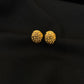 22K Gold Domed Stud Earrings with Textured Finish