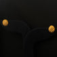 22K Gold Domed Stud Earrings with Textured Finish