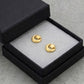22K Yellow Gold Geometric Rhombus Stud Earrings | Modern Textured Gold Studs