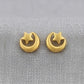22K Yellow Gold Geometric Rhombus Stud Earrings | Modern Textured Gold Studs